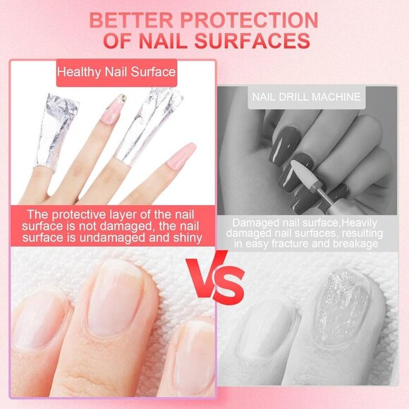 Nail Foil - 300PCS Foil Nail Wraps Gel Nail Polish Remover Foil Wraps for Nails, - Picture 3 of 7